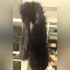 525 America Dark Purple Faux Fur Pull Through Scarf